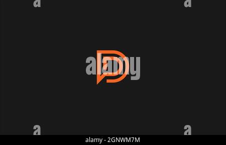 LETTERS DP OR PD LOGO DESIGN WITH NEGATIVE SPACE EFFECT FOR ILLUSTRATION USE Stock Vector