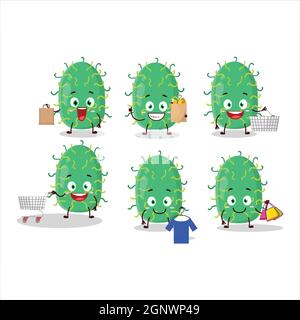 A Rich zygote virus mascot design style going shopping Stock Vector