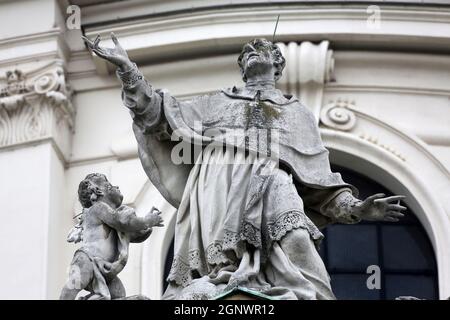 Architectural details on the famous Karls kirche in Vienna, Austria Stock Photo