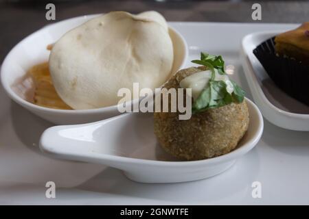 holland bitterballen fingger food in ceramic spoon Stock Photo