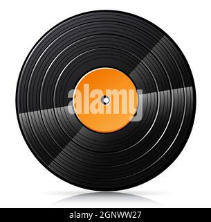 Vector vinyl record isolated illustration Stock Vector