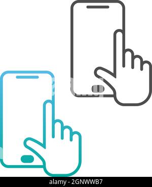 Digital hand touch technology logo icon design vector Stock Vector