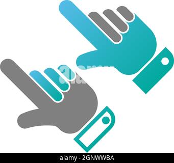 Digital hand touch technology logo icon design vector Stock Vector