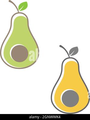 Avocado icon logo illustration design vector Stock Vector