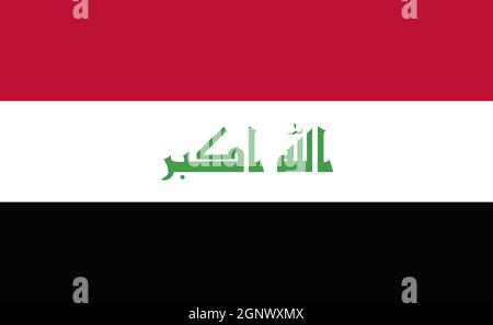 Iraq national flag in exact proportions - Vector illustration Stock Photo