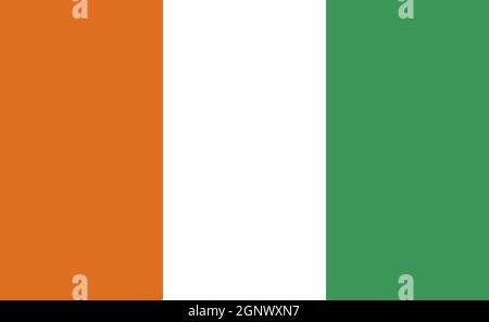 Cote d'Ivoire national flag in exact proportions - Vector illustration Stock Photo