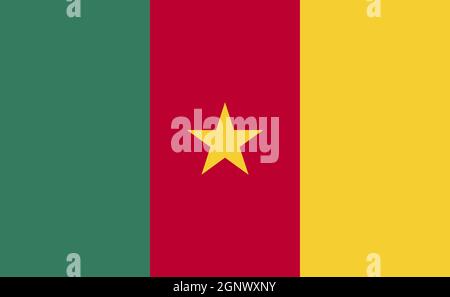 Cameroon national flag in exact proportions - Vector illustration Stock Photo