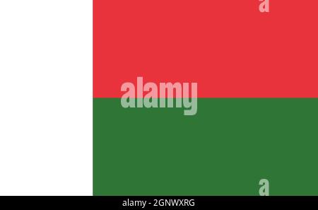 Madagascar national flag in exact proportions - Vector illustration Stock Photo