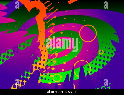Vector illustrated abstract cartoon, comic book style background template. Stock Vector