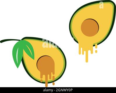 Avocado icon logo illustration design vector Stock Vector