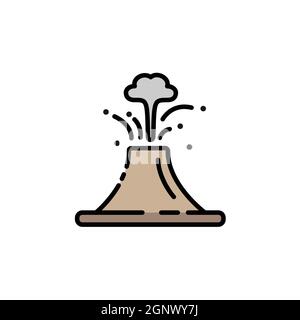 Volcano. Filled color icon. Weather vector illustration Stock Vector
