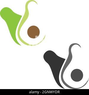 Avocado icon logo illustration design vector Stock Vector