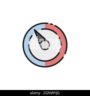 Barometer. Filled color icon. Weather vector illustration Stock Vector