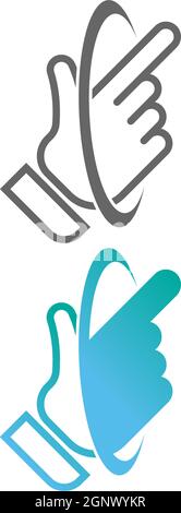 Digital hand touch technology logo icon design vector Stock Vector