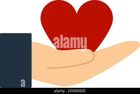 Hand Present Heart Ring Icon Stock Vector