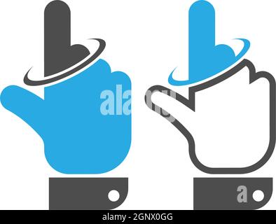 Digital hand touch technology logo icon design vector Stock Vector