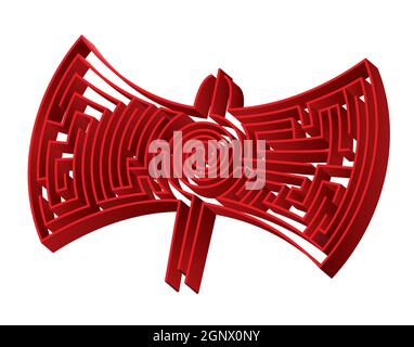 Maze - labyrinth looks like a bird Stock Vector