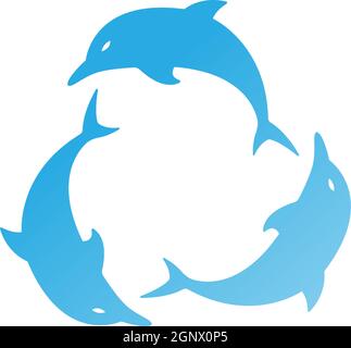 Dolphin logo icon design concept vector template Stock Vector