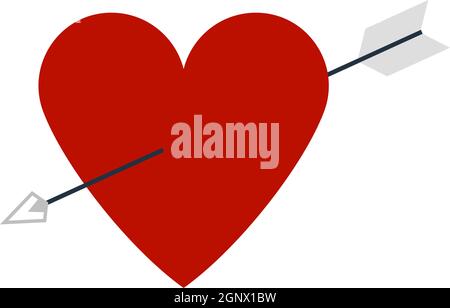 Pierced Heart By Arrow Icon Stock Vector