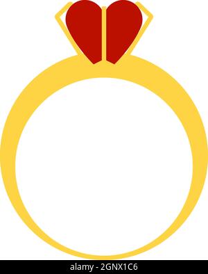Valentine Heart Ring Icon Stock Vector