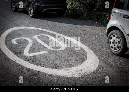 Speed limit 20mph on the road Stock Photo