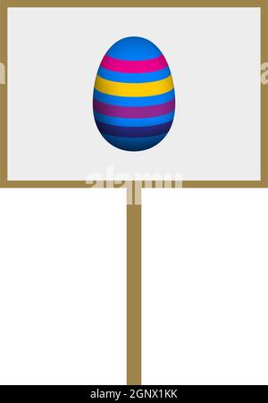Easter Pointer With Egg Icon Stock Vector