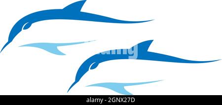Dolphin logo icon design concept vector template Stock Vector