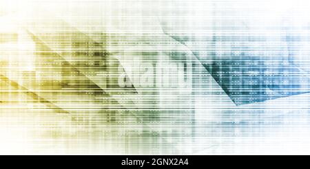 Global Integration Network with World Map as Art Stock Photo