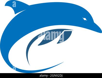 Dolphin logo icon design concept vector template Stock Vector