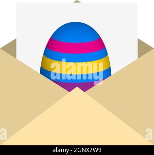 Envelop With Easter Egg Icon Stock Vector