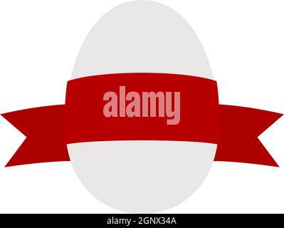 Easter Egg With Ribbon Icon Stock Vector