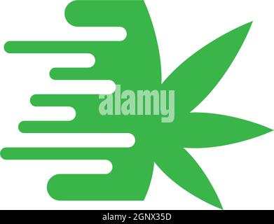 Cannabis leaf logo design vector template Stock Vector