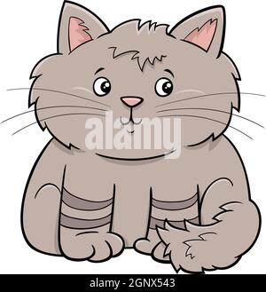 cute fluffy cat or kitten cartoon animal character Stock Vector
