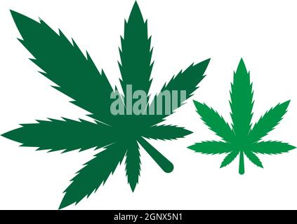 Cannabis leaf logo design vector template Stock Vector