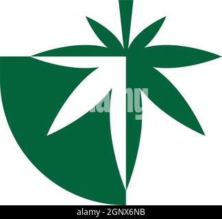 Cannabis leaf logo design vector template Stock Vector