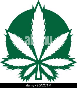Cannabis leaf logo design vector template Stock Vector