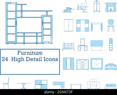 Furniture Icon Set Stock Vector