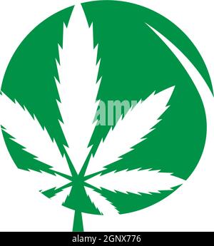 Cannabis leaf logo design vector template Stock Vector