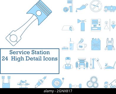 Service Station Icon Set Stock Vector