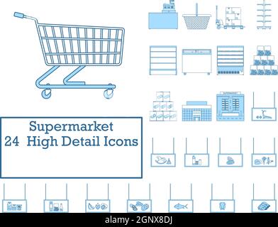 Supermarket Icon Set Stock Vector