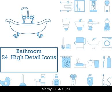 Bathroom Icon Set Stock Vector