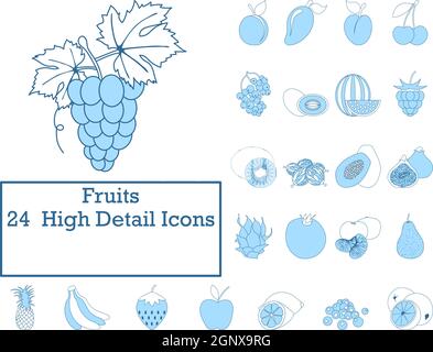 Fruits Icon Set Stock Vector