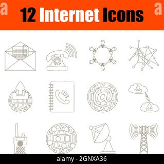 Internet Icon Set Stock Vector