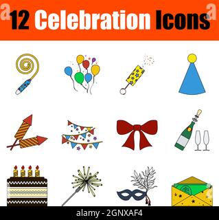 Celebration Icon Set Stock Vector