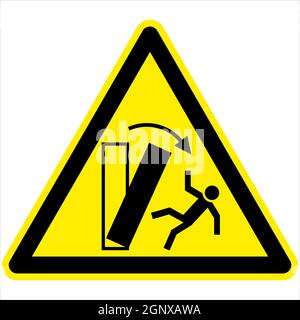 Warning danger of tipping Safety signs BGV A8 triangle sign vector pictogram icon Stock Vector