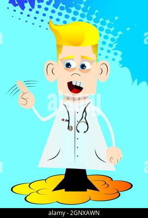 Vector cartoon saying no with his finger. Illustrated hand sign on ...