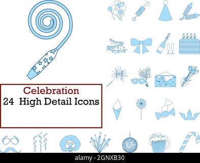 Celebration Icon Set Stock Vector