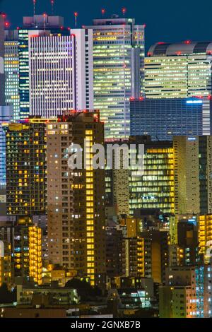 Shinjuku at night (taken from Bunkyo Civic Center). Shooting Location: Tokyo metropolitan area Stock Photo