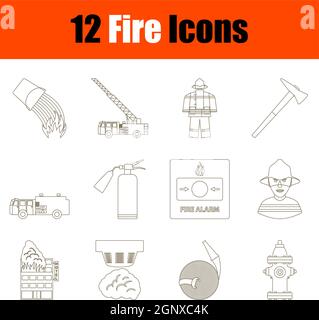 Fire Icon Set Stock Vector