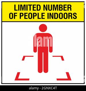 Limited numbers of people indoors concept icon Stock Vector